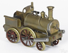 A Schoenner 2-2-2 live steam brass locomotive