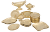 Forty Pieces Wedgwood Drabware Leaf Dessert Service, British, 2nd quarter 19th century, drabware ground decorated with gilt decoration