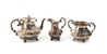 Three-Piece English Silver Tea Set, hallmarks for 1844-1845, maker's mark William, Edwards and John Barnard