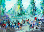 Hunt Rendezvous Print, Leroy Neiman, color lithograph, signed