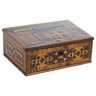 Tunbridge Ware Parquetry Document Box, British, 19th century, rectangular inlaid oak box