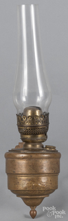 A brass railroad kerosene lamp removed from the Reading Railroad train wreck in Shoemakersville, PA