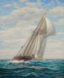 James Gale Tyler Oil on Canvas Marine Painting, signed, Trinchera, Sailing Ship