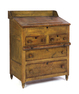 American clerk's desk, attributed to Jacob Knagy (Somerset, Pennsylvania, 1796-1883), pine with old yellow paint