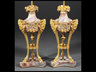 Pair of Empire-Style Gilt Bronze and Breche Violette Marble Cassolettes, late 19th c.