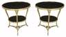 Pair Empire-style bronze and marble gueridon, French, early 20th century