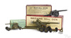 A lot of 3 Britains toy soldier artillery pieces with boxes