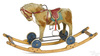 A Steiff stuffed mohair rocking horse pull toy
