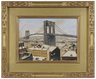 Max Kuehne Oil on Board Painting, signed 1912, The Brooklyn Bridge in Winter