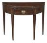 Hepplewhite inlaid mahogany demilune games table, British, circa 1800