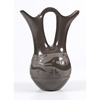 Nicolasa Naranjo (Santa Clara, 1907-2002) Painted Blackware Wedding Vase, slithering Avanyu design