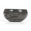 Lucy Year Flower (Pojoaque / Santa Clara; 1935-2012), Award Wining Blackware Pottery Bowl, deeply carved Avanyu