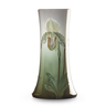 CARL SCHMIDT (1885 - 1969); ROOKWOOD Pottery, fine Iris Glaze vase with lady slipper orchids