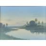 CARL SCHMIDT (1885 - 1969); ROOKWOOD Pottery, Scenic Vellum plaque, A Quiet Stream