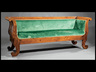 A Biedermeier fruitwood box sofa, 19th century