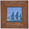 MARBLEHEAD Pottery Ship tile, framed