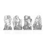 LALIQUE Glass lot of four statuettes, clear frosted glass, Surtout Quatre Saisons series: Printemps, Ete, Automne and Hiver