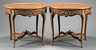 A pair of Louis XV-style bronze-mounted and inlaid guéridons, 19th century