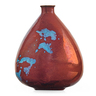 GERTRUD NATZLER (1908 - 1971); OTTO NATZLER (1908 - 2007), small teardrop bottle, fine oxblood and Chinese blue glaze with melt fissures