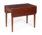 A mahogany Hepplewhite one-drawer dropleaf table, American, 1st quarter-19th century