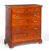 A country Chippendale five-drawer chest in pine, American, 4th quarter-19th century