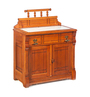 A late Victorian washstand in walnut, the top with marble insert, American, 4th quarter-19th century