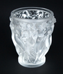 BACCHANTES VASE BY LALIQUE. France, mid-20th century. Frosted vase with dancing women