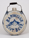 Cobalt-Decorated Stoneware Canteen, Embossed