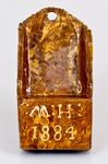 Slip-Decorated Redware Rocking Chair, Inscribed