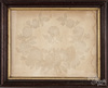Victorian pinprick flower wreath, late 19th c.