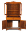 An American step-back cupboard, mid 19th century, walnut with pine secondary