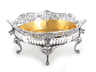 Continental silver jardiniere flared openwork border on cartouche-form body supported on winged dragon caryatids