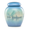 CARL SCHMIDT (1885 - 1969); ROOKWOOD Pottery Marine Scenic Vellum jar and cover