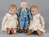 A grouping of three Martha Chase stockinette dolls