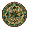 TIFFANY STUDIOS Glass Mosaic trivet, New York, early 20th C. Patinated bronze, Favrile glass, mother of pearl
