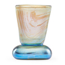 TIFFANY STUDIOS glass miniature blue and gold Favrile vase