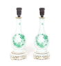 PAIR OF HEREND PORCELAIN LAMPS. Hungary, mid 20th century. White porcelain with hand painted floral and foliage decoration
