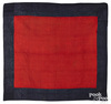 A New England blue and red linsey woolsey quilt, circa 1800