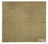 A New England olive green and tan linsey woolsey quilt, circa 1800