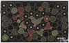 A penny rug, late 19th century, with chickens surrounded by circles