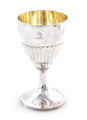 George III silver goblet, Peter & Jonathan Bateman London, dated 1790, fluted, engraved with horse crest