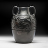 Margaret Tafoya (Santa Clara, 1904-2001), Monumental Carved Blackware Pottery Jar, impressive size, having a wide band carved with two, complicated Avanyu figures