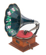 A Victor I oak cased phonograph with repainted morning glory horn