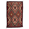 Navajo Ganado Weaving / Rug, hand-spun wool woven in colors of dark brown, cream, red, and tan