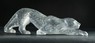 LALIQUE CRYSTAL FROSTED GLASS PANTHER. France, 20th century. Nicely sculpted panther stalking his prey