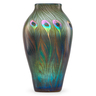 TIFFANY STUDIOS. large Favrile peacock feathers vase, New York