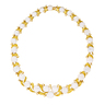 KESHI PEARL, DIAMOND & YELLOW GOLD NECKLACE, with keshi pearls accented by bezel-set RBC diamonds