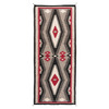 Navajo Ganado Weaving / Rug, hand-spun wool woven using colors of cream, red, dark brown, and gray; double diamonds surrounded by a serrated border